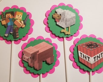 MInecraft cupcake toppers