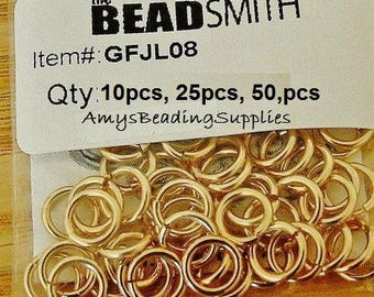 8mm Jumplocks / Jumprings 14KT Gold-Filled 16 Gauge (Select 10, 25 or 50 pieces)