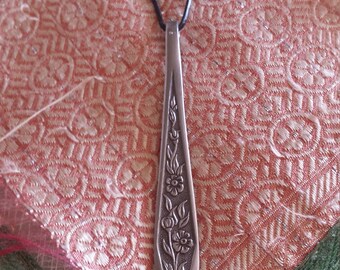 Pendant with flower design made from Vintage spoon handle