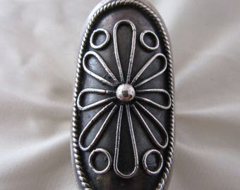 Large Oxidized Sterling Statement Ring