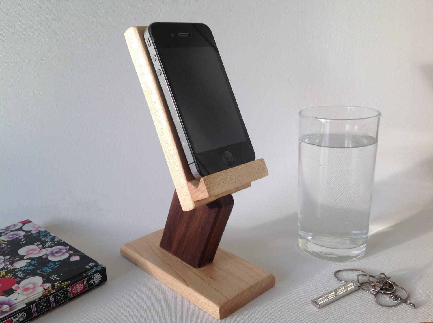 Wooden iPad stand iPhone holder wood tablet stand mobile