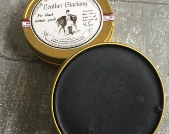1825 Black Leather Polish Shoe Polish Harness Polish Belt Polish Regency Gentleman Equestrian Tack Keeper Black Shoe Polish Old Recipe