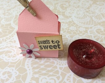 place card baptism christening new baby pink