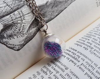 Mini bottle pendant with caviar beads!