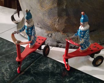 Antique, vintage, tin toys, tin toys, Roli Zoli, Clown, Tricycle, Tricycle, Lemezarugyar Budapest