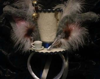 March Hare Mini Top Hat Alice in Wonderland Alice Through The Looking Glass Mad Hatter Tea Party Steampunk Wedding Cosplay Easter