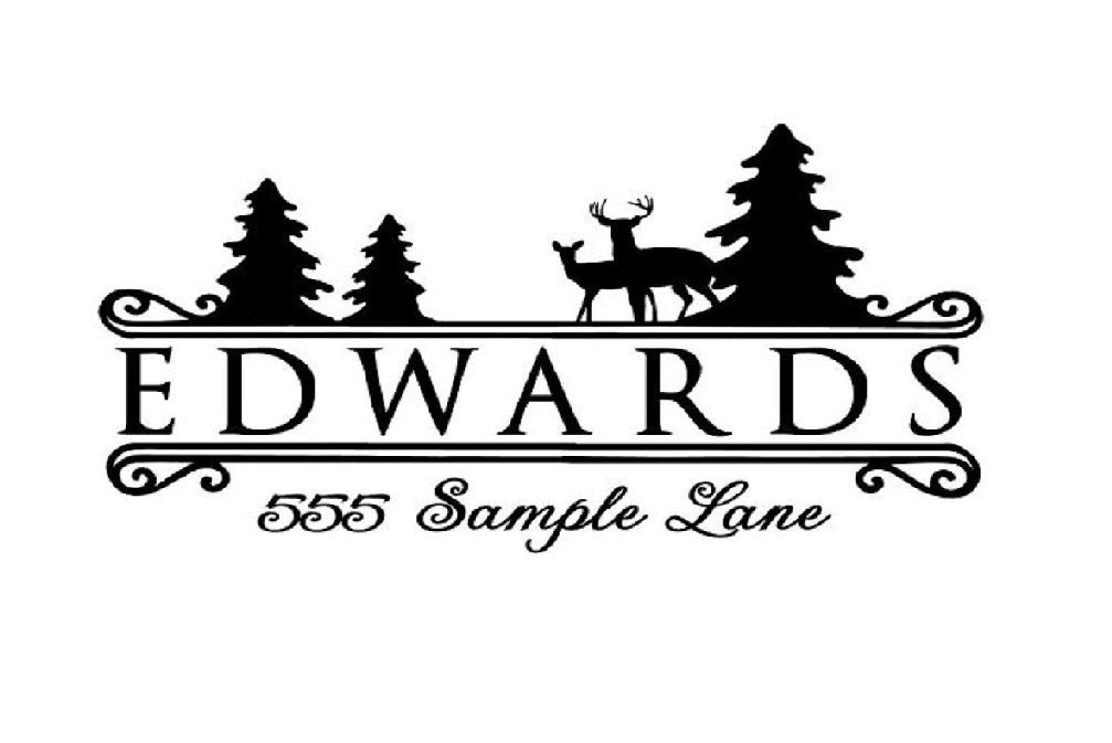 15 in x 8 in Custom Deer Mailbox Decal