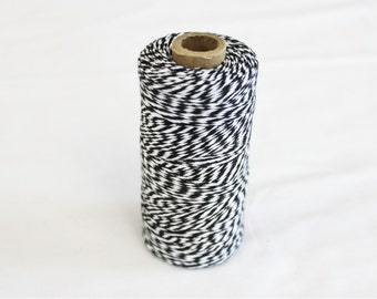 Spool of Black and White Bakers Twine - 240 yards