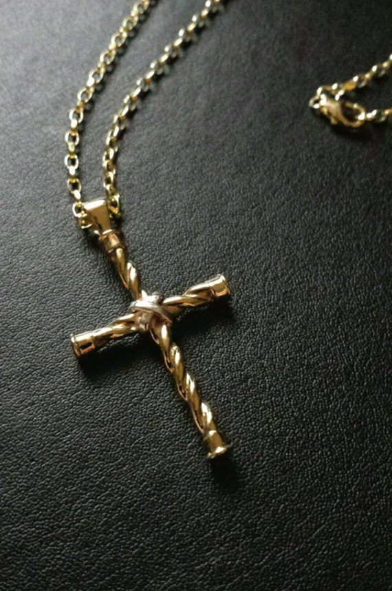 Gold Celtic cross - unique design - handcrafted in Ireland - Free worldwide shipping