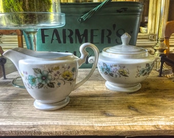 Vintage China Place Sugar and Creamer Set for Tea Parties, Bridal Luncheons, Showers
