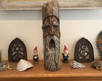Free standing carved driftwood wood spirit/tree man/tree spirit