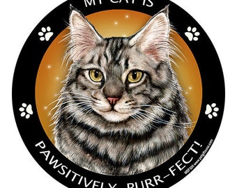 Maine Coon Silver Tabby Cat My Best Friend Dog Magnet