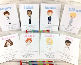 Children's Personalised Wedding Activity Colouring Pack, Favour, Gift
