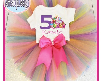 Shopkins birthday outfit,FREE SHIPPING,tutu outfit,birthday girl, shopkins set,colorful tutu,colorful outfitt,shopkins birthday