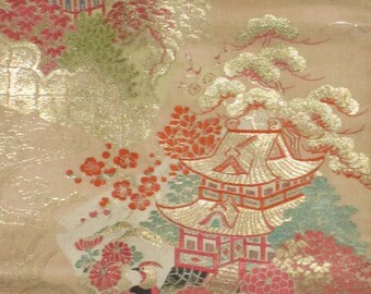 light pink obi with landscape
