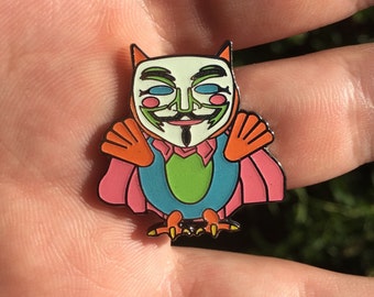 Anonymous Owl Electric Forest Hat Pin Glow