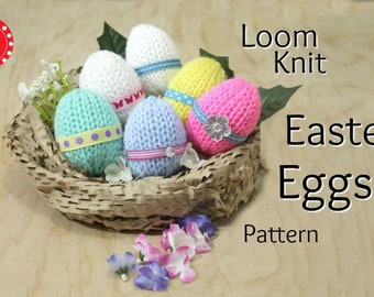 Loom Knitting PATTERNS Easter Eggs Toys - Includes Video Tutorial by Loomahat