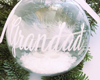 Remembrance Bauble// Glass Bauble// In Memory Of // Personalised Bauble// Memorial// Christmas Bauble// Christmas Decoration// Sorry Gift