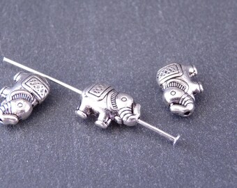 15 pearls Metal Intercalaires Elephant 8.5 x 12 mm ethnic Style - Silver (PM013)