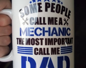 Mechanic Dad Mug - stoneware mug - Gift for Dad - Mechanic Gift - Coffee Mug - Father's Day - Car Enthusiast - Gift for Coworker