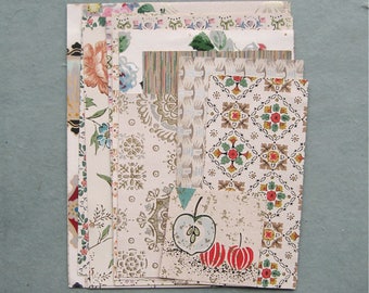 Multicolor Vintage Wallpaper Scrap Pack 16 Pieces for Collage Scrapbooking Papercrafts