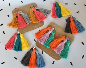 Handmade multi-coloured tassel shoe clip/neck pin