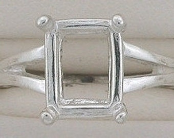 sterling silver 9x7 octagon ring mounting size 7