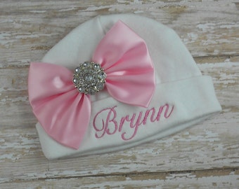 Personalized, custom, embroidered, baby beanie hat, hospital hat, newborn, baby, beanie, cap, infant, photo prop, take home, bring home