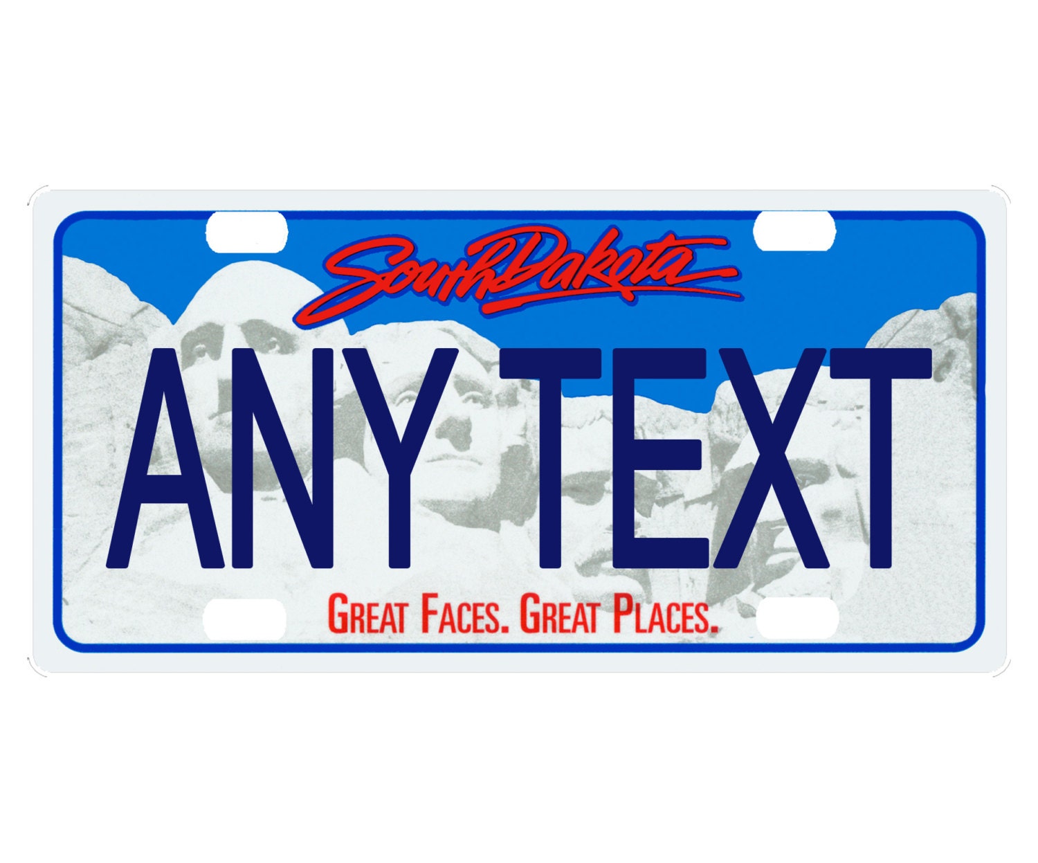 Custom personalized state license plate South Dakota free
