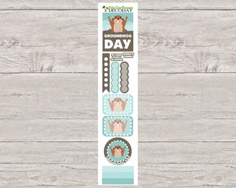DECODAYS Groundhog Day Planner Stickers