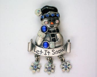 Signed KC “Let It Snow” Snowman for Winter Holidays - 5654