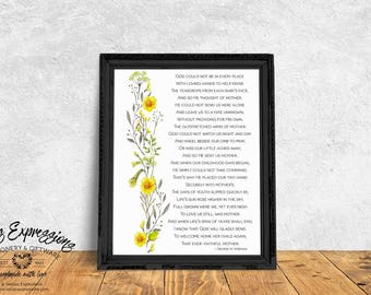 God could not be in every place, 8x10 Art Print, Art Print, Mother Print, Mother Art Print, Mother's Day Print, Mom Poem, Mother Poem