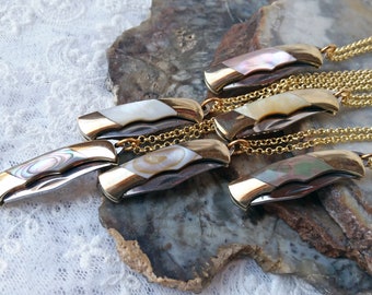 Miniature Knife Necklace, 1 1/2 " Working Pocket Knife Pendant Charm, Unique Necklace, Abalone, Mother of Pearl