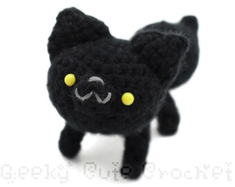 Loup noir en peluche Animal Amigurumi au Crochet à colorier