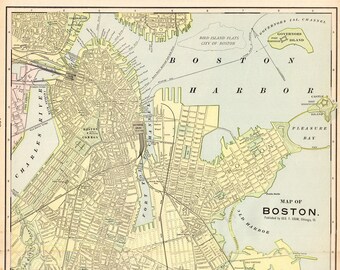 Vintage boston map | Etsy Vintage boston map | Etsy