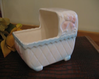 Cradle planter, bed, planter, baby gift. Flower vase.