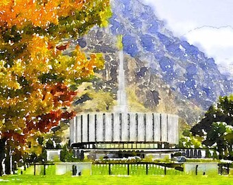 Provo Temple Watercolor Print