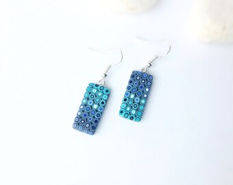 Blue Turquoise earrings , Polymer Clay Earrings, Modern earrings , Dangle drop earrings , Minimalist earrings , Statement earrings , Fashion