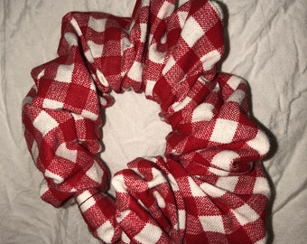 Red Gingham Scrunchie