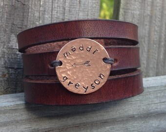 Women's Personalized Leather Bracelet, Womens Custom Leather Bracelet, Womens Leather Cuff Bracelet Gift for Girlfriend Best Friend Bracelet