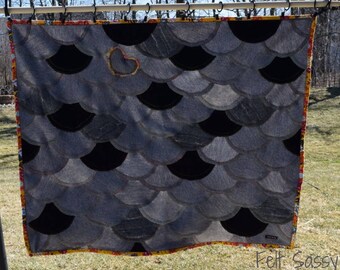 Wool Sweater Baby Blanket - Recycled Wool Sweaters - Mermaid Fiesta - by FeltSassy