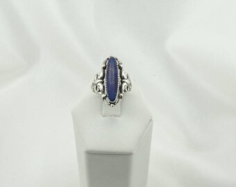 Gorgeous Afghanistan Lapis Lazuli Cabochon in a Sterling Silver Decorative Design Ring Size 6 3/4 FREE SHIPPING! #LAPIS-SR6