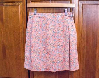 90s Liz Sport Pink Floral High Waisted Skort- Size 8 26" Waist