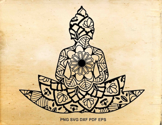 Download Namaste svg, Lotus flower, Zentangle Buddha, Yoga svg ...