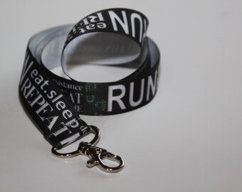 NEW COLORS - Novelty Lanyard, Ribbon Lanyard, Lanyard, ID Badge and Key Holder, Break Away Lanyard, Runner's lanyard, Run Lanyard, Fitness