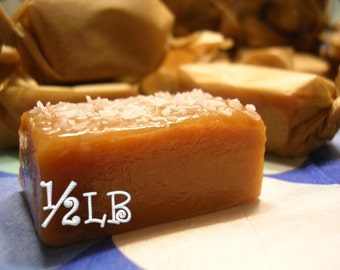 Chewy Salted Caramels - Individually Wrapped Half Pound - BEST CARAMELS EVER