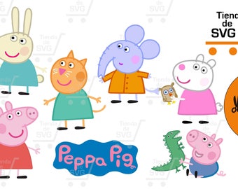 peppa pig svg, GEORGE, Peppa pig, elephant emilia svg, peppa svg, mama cerdita, george svg, Clipart, Digital design, sow pig, Little pig svg