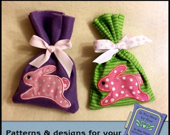 ITH Running Bunny Treat Bag - Easter Gift Bag - Easter Treat Bag - Machine Embroidery Design