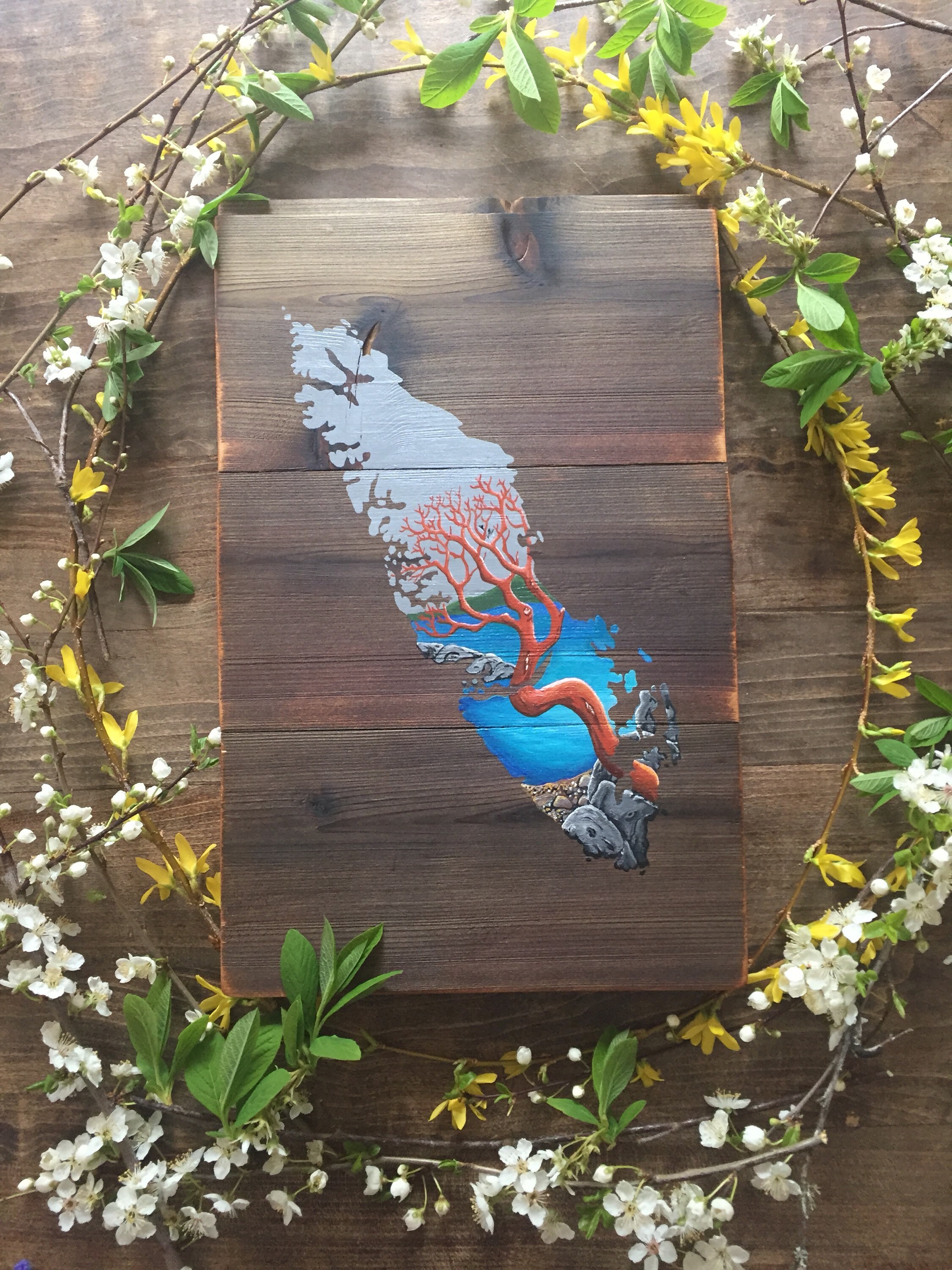 twisted arbutus island medium reclaimed wood art rustic home decor gift vancouver island map