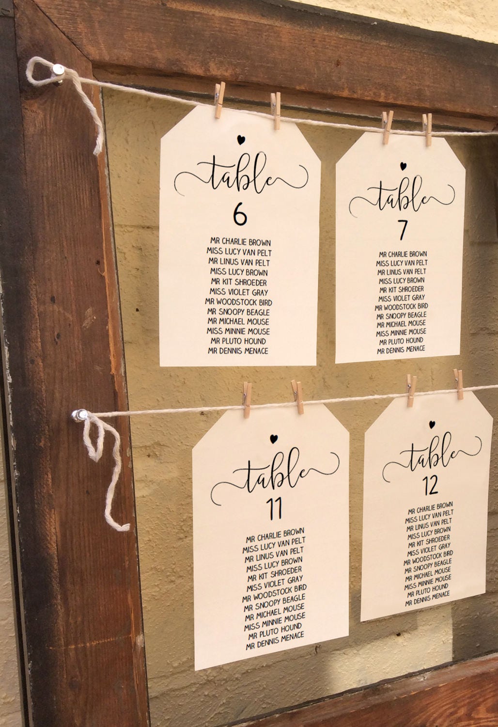 Rustic wedding seating chart DIY printable table plan